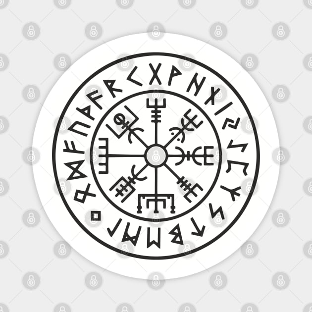 Viking Compass Vegvisir Rune Circle Nordic Heritage Magnet by Anticorporati
