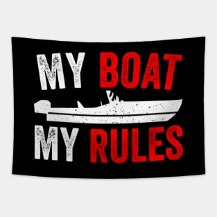 Funny Motorboat Boating Captain Gift Tapestry