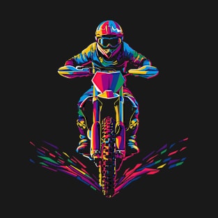 Dirt Bike Motocross Dirt Biking Biker Pop Art T-Shirt