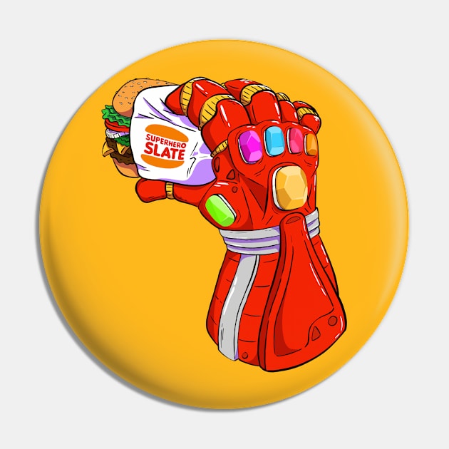 Burger Gauntlet Pin by SuperheroSlate
