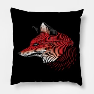 Wolf line lovely blend drawing cute cool colorful Pillow