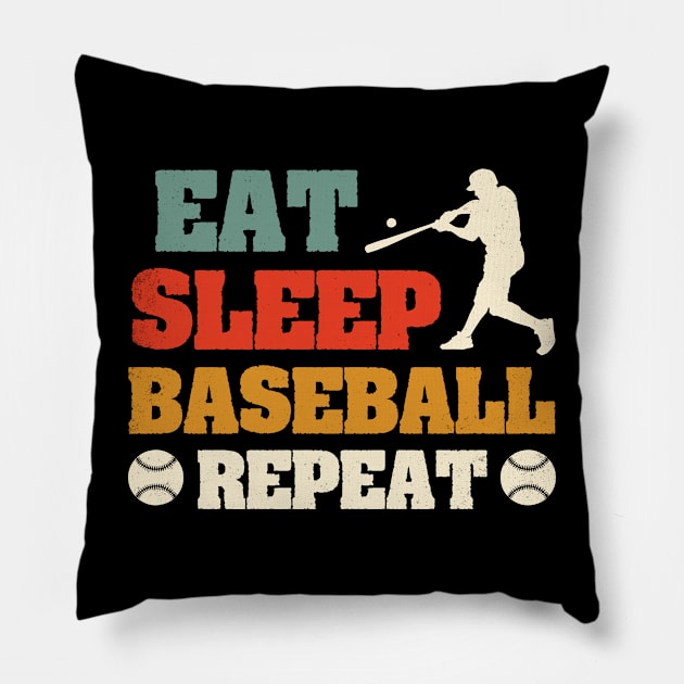 Eat Sleep Baseball Repeat Pillow by busines_night