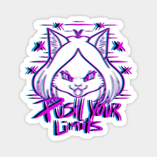 FURRY CAT GIRL PUSH YOUR LIMITS FITNESS GYM Magnet