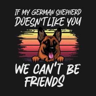 german shepherd Dog Owner dog Lover Funny Quote Retro sunset T-Shirt