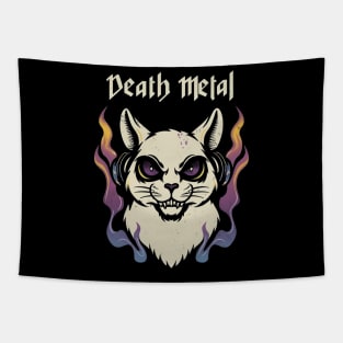 Death Metal Satanic Baphomet Cat Tapestry