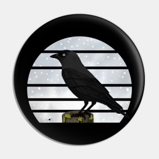 Jackdaw Winter Snow Bird Watching Birding Ornithologist Gift Pin