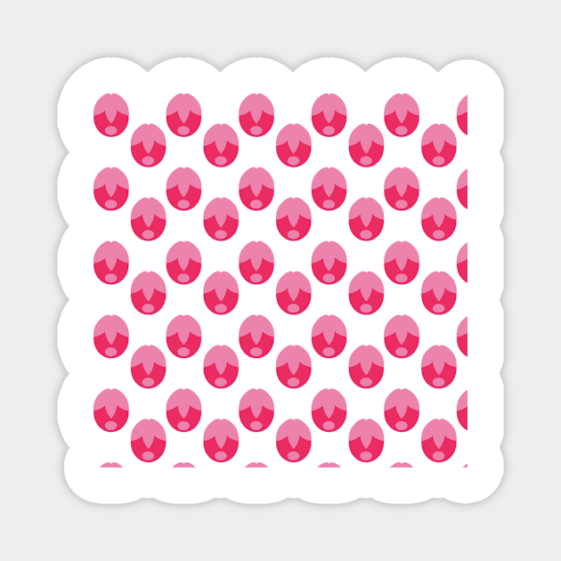 Pink Strawberry Kisses Pattern Digital Art | Melanie Jensen Illustrations Magnet by illusima