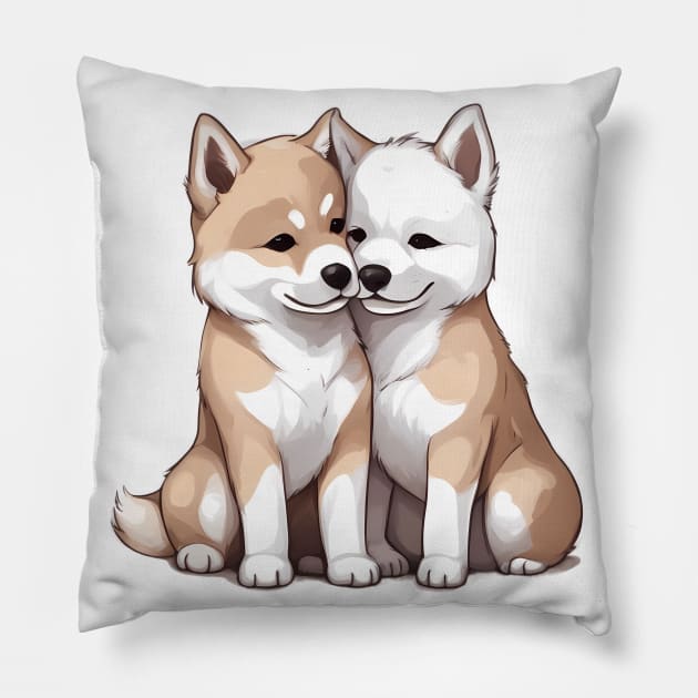 akita dog breed Pillow by animegirlnft