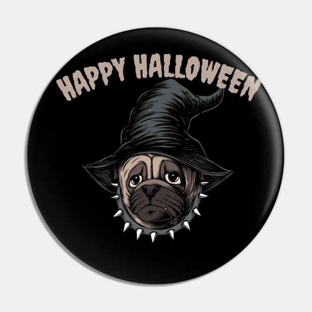 Pug Witch Halloween Pin by divinoro trendy boutique