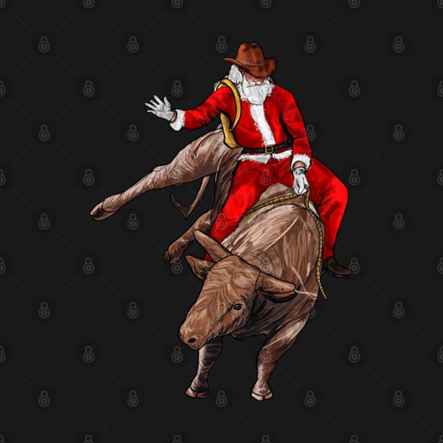 Santa riding  Merry Christmas by LEMOUS TEES