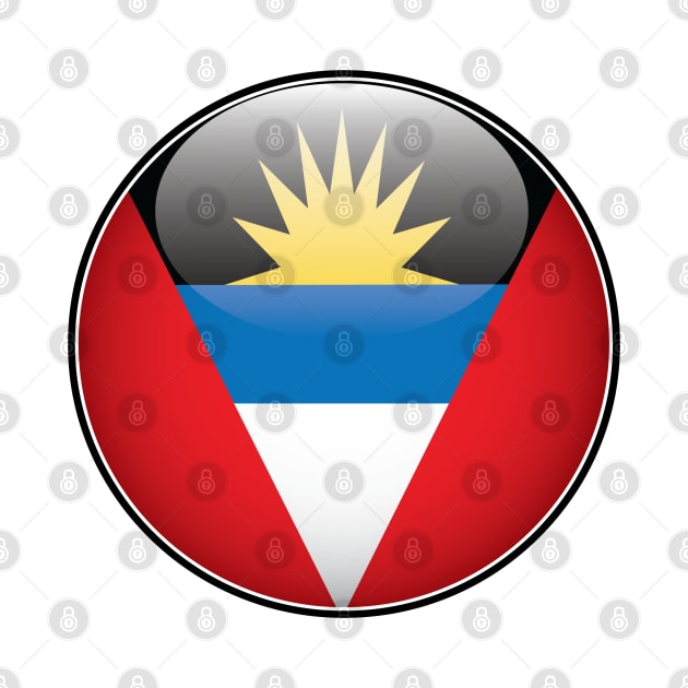 Antigua and Barbuda National Flag Glossy Button by IslandConcepts