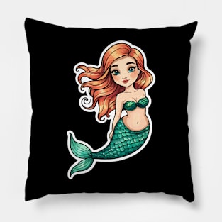 Mermaid Fantasy Illustration Pillow