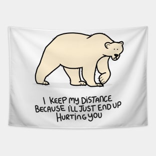 Grumpy Polar Bear Tapestry