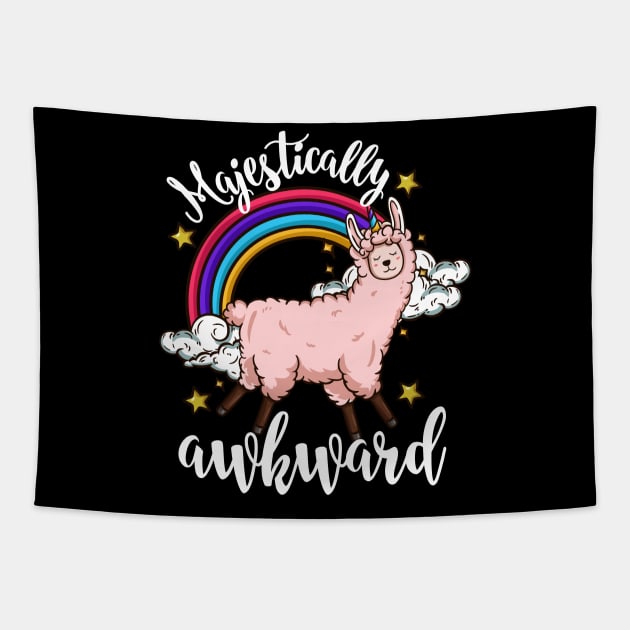 Llamacorn Majestically Awkward - Llama Unicorn Gift Tapestry by biNutz