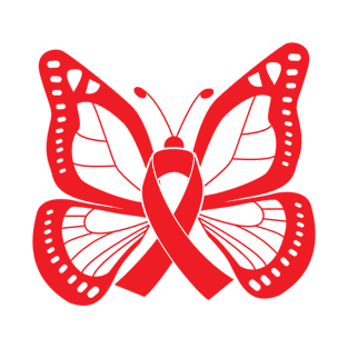 Red Butterfly Awareness Ribbon T-Shirt