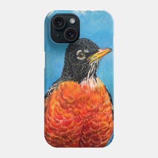 American Robin Bird Drawing Phone Case