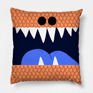 Orange Scales Monster Mouth Pillow