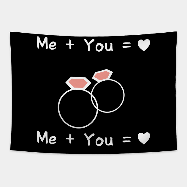 【Valentines Day Gift】Me plus You = Love Black Ver. Tapestry by Smile Flower