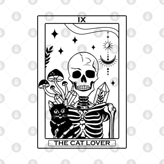 "The Cat Lover" Skeleton Tarot Card by FlawlessSeams