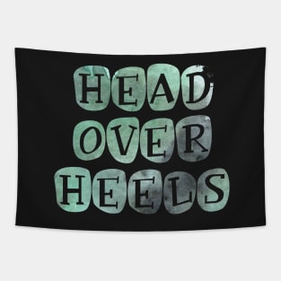 Pastel 'Head Over Heels' Typography Design Tapestry