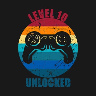 Level 10 Unlocked 10th Birthday 10 Year Old Gift T-Shirt