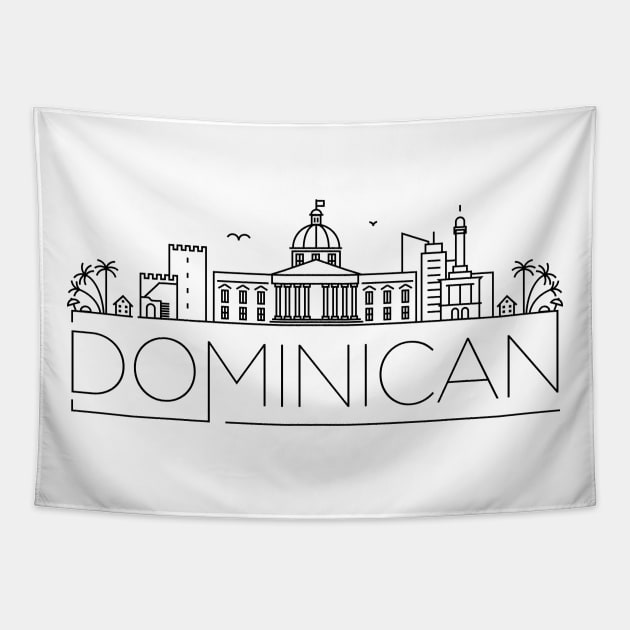 Dominican Minimal Skyline Tapestry by kursatunsal