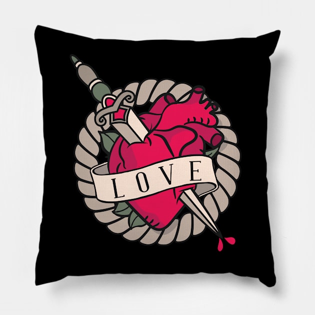 Old School Heart Pillow by Urban_Vintage