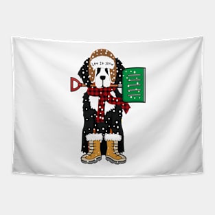 Let It Snow Bernese Mountain Dog Tapestry