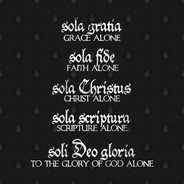 The Five Solas of the Reformation (dark colors) by Lemon Creek Press
