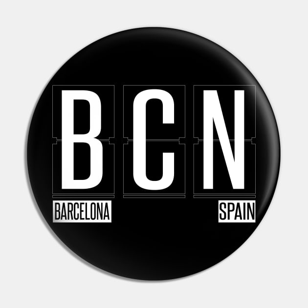 BCN - Barcelona Spain Souvenir or Gift Shirt Apparel Pin by HopeandHobby