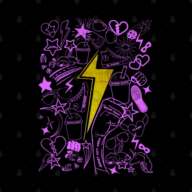 Cosmic Ms. Kamala Khan X Yellow Lightning - Pink by LopGraphiX