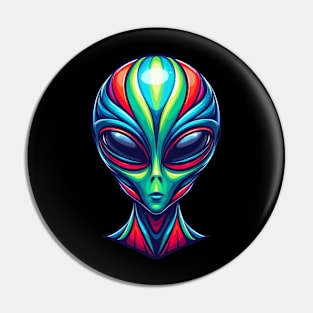 Colorful alien head Pin