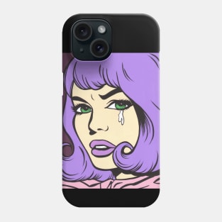 Purple Bangs Crying Comic Girl Phone Case