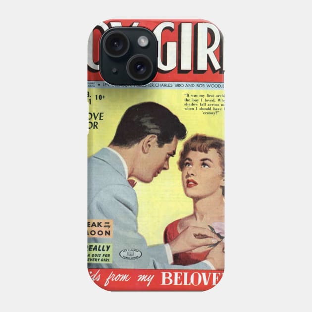 Vintage Romance Comic Book Cover - Boy Meets Girl Phone Case by Slightly Unhinged