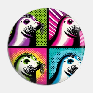 Pop Art Harp Seal Tee - Arctic Marine Life Pin