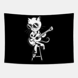 Cat Guitar Musician Tapestry