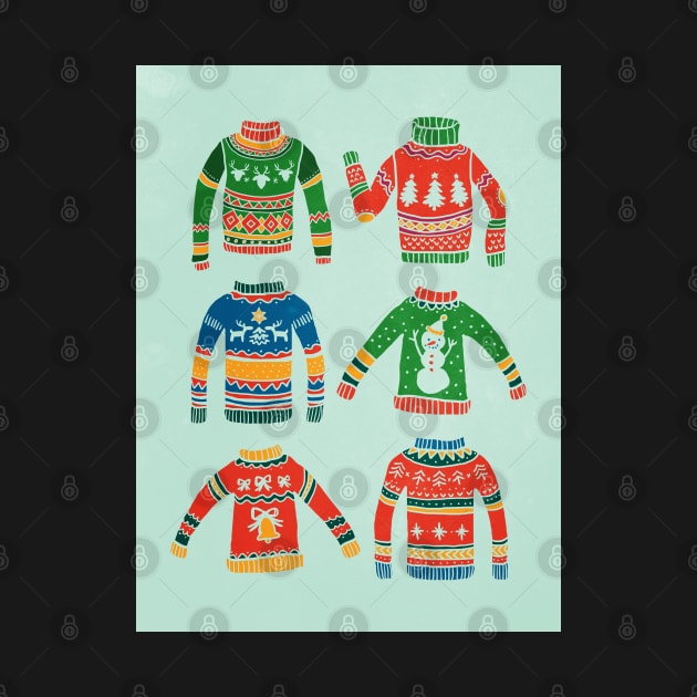 Vintage Ugly Christmas Sweaters: Mint Green Edition by ayeyokp