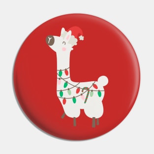Christmas llama Pin
