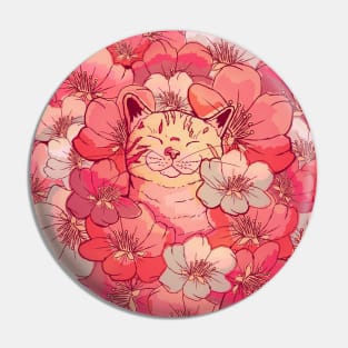 The cherry blossom cat Pin