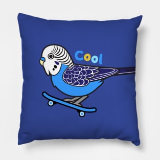 Pro Skatebirder: Cool Skateboarding Budgie Pillow