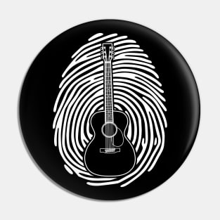 Fingerprint Acoustic Guitar Outline Dark Theme Pin