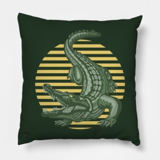 Crocodile Sunset Pillow