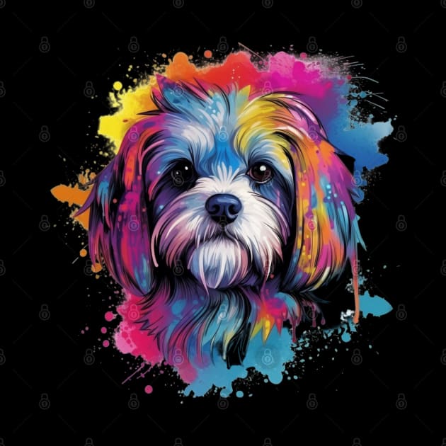 Shih Tzu with a splash of color by NatashaCuteShop