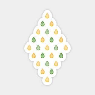 Yellow and green raindrops Magnet