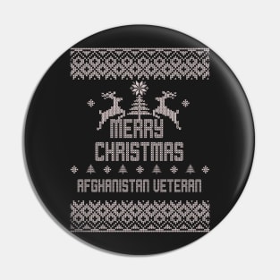 Merry Christmas AFGHANISTAN VETERAN Pin