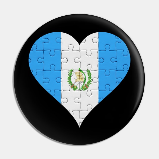 Guatemalan Jigsaw Puzzle Heart Design - Gift for Guatemalan With Guatemala Roots Pin by Country Flags