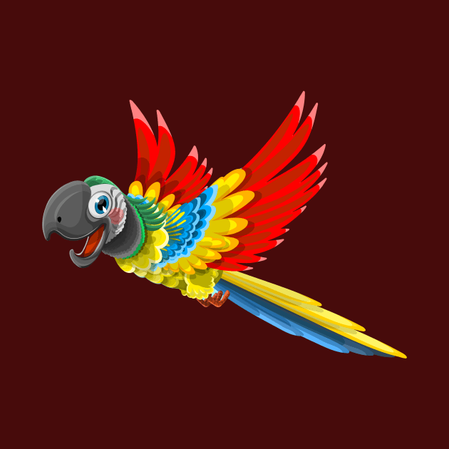 Colourful Chestnut-fronted Macaw - Parrot Cartoon by PatrioTEEism