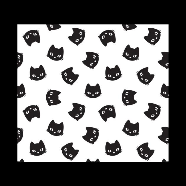 Pattern black cute cats lover by Flipodesigner