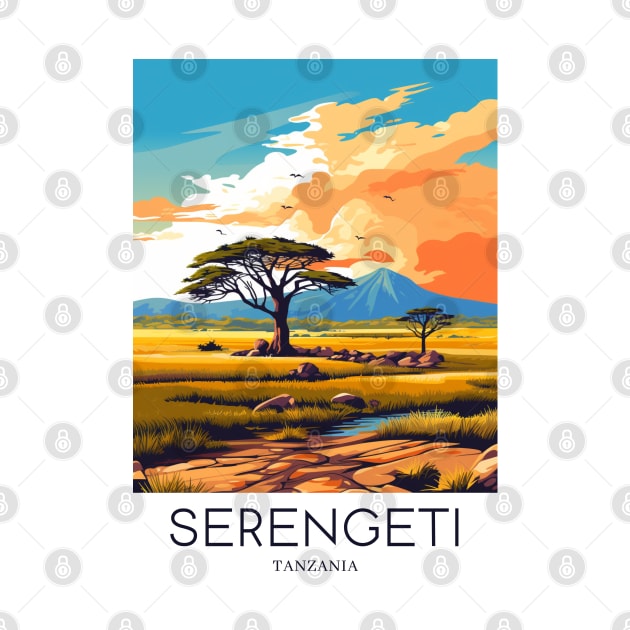 A Pop Art Travel Print of the Serengeti National Park - Tanzania by Studio Red Koala