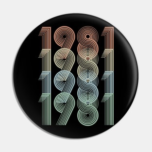 Vintage 1981 39th Birthday Gift Men Women Pin